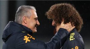 Tite e David Luiz no Corinthians