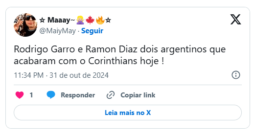 Torcida do Corinthians critica Garro