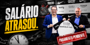 Corinthians atrasa salários (Imagem feita por IA)